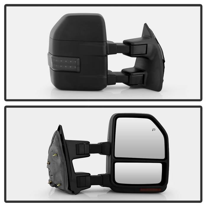 SPYDER xTune 08-15 Ford F-250 SD Heated Adj LED Signal Power Mirror - Smk (MIR-FDSD08S-G4-PW-RSM-SET) 9943126