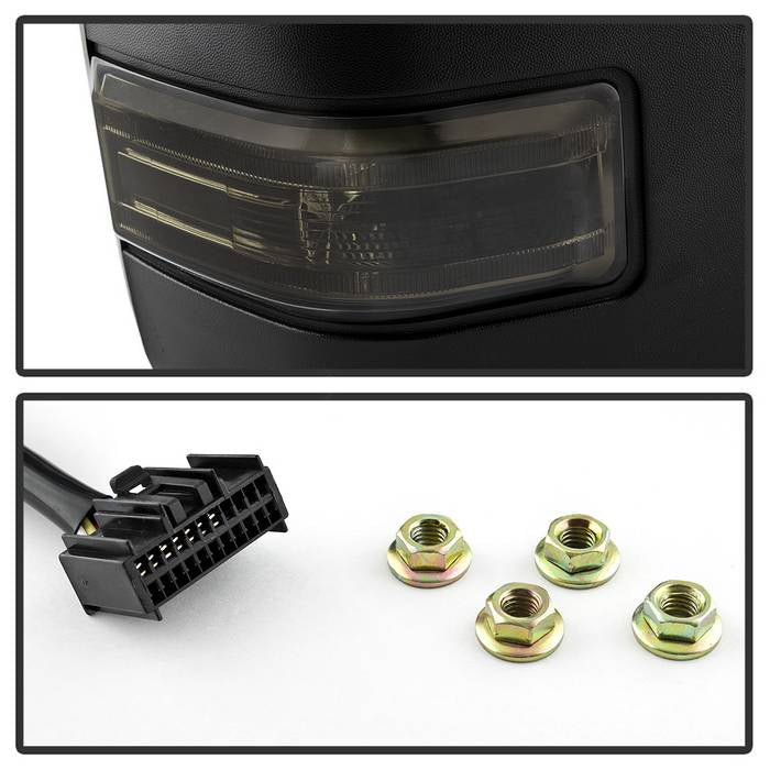 SPYDER xTune 08-15 Ford F-250 SD Heated Adj LED Signal Power Mirror - Smoke (MIR-FDSD08S-G4-PW-SM-SET) 9943096