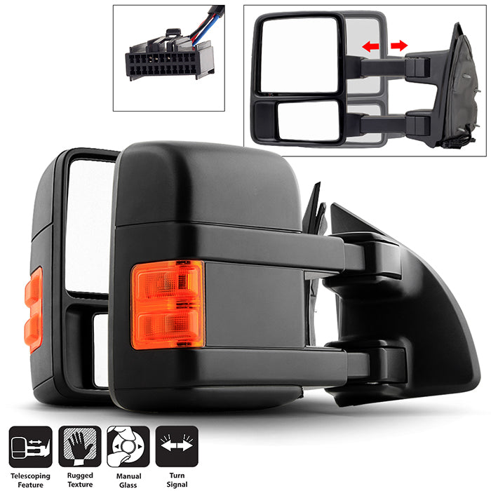 SPYDER xTune 99-15 Ford SuperDuty L/R Manual Extendable - Manual Adjust Mirror MIR-FDSD08S-MA-AM-SET 9935794