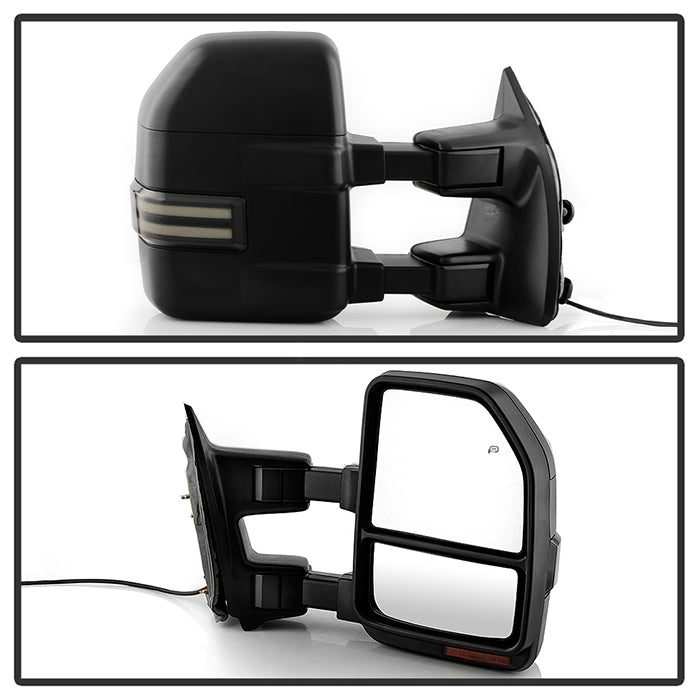 SPYDER xTune 99-07 Ford SuperDuty Heated LED Telescoping Pwr Mirrors-Smk (Pair) (MIR-FDSD99S-G4-PW-RSM-SET) 9943157