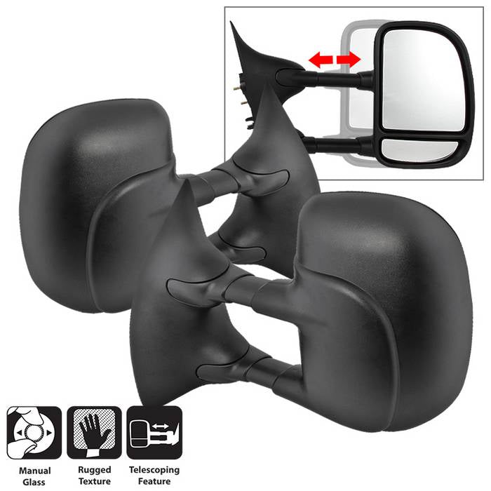 SPYDER xTune 02-07 Ford SuperDuty L/R Manual Extendable - Manual Adjust Mirror (MIR-FDSD99S-MA-SET) 9935657