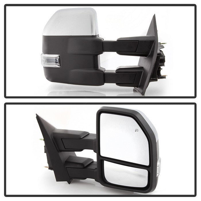 SPYDER xTune 15-17 Ford F-150 Heated LED Telescoping Pwr Mirrors - Clr (Pair) (MIR-FF15015S-G4-PWH-CL-SET) 9943072