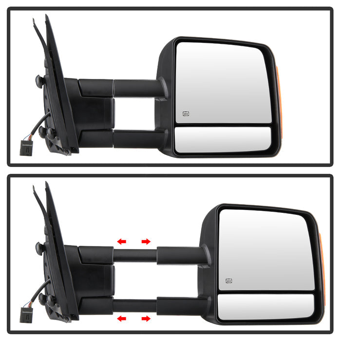 SPYDER xTune 07-14 Toyota Tundra Heated Amber LED Signal Telescoping Mirror -Left (MIR-TTUN07S-PWH-L) 9937590