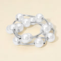 3PCS - Pearl Ball and Bar Beaded Stretch Multi Layered Bracelets