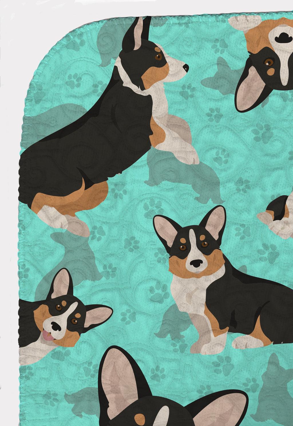 Tricolor Cardigan Corgi Quilted Blanket 50x60 Artwork Pattern Quilted Throw Blanket for Bed, Couch, Sofa, Soft and Lightweight