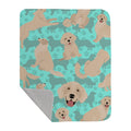 Cream Golden Retriever Quilted Blanket 50x60