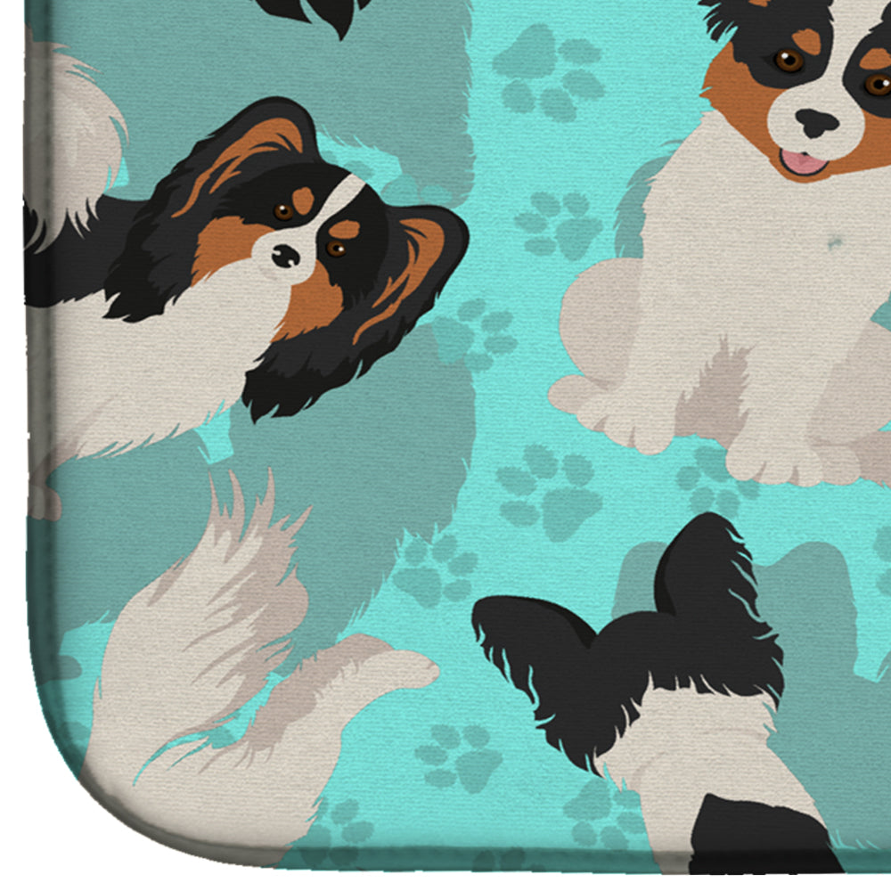Tricolor Papillon Dish Drying Mat Absorbent Dish Drying Mat Pad for Kitchen Counter Dish Drainer Mat for Countertop, 14 x 21", Multicolor