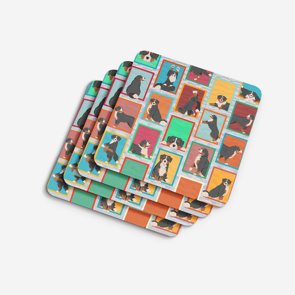 Lots of Bernese Mountain Dog Foam Coasters Set of 4 Cup Coasters for Indoor Outdoor, Tabletop Protection, Anti Slip, Mouse pad Material