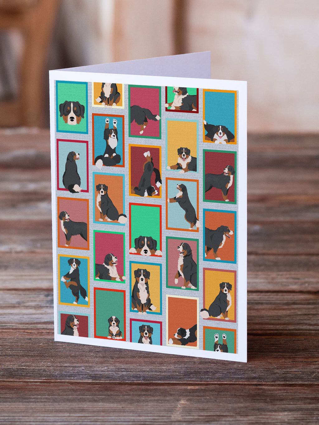 Lots of Bernese Mountain Dog Greeting Cards Pack of 8 Blank Cards with Envelopes Whimsical A7 Size 5x7