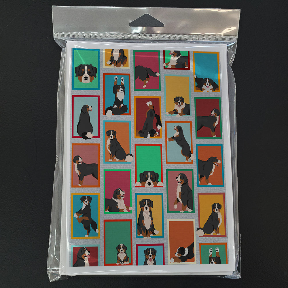 Lots of Bernese Mountain Dog Greeting Cards Pack of 8 Blank Cards with Envelopes Whimsical A7 Size 5x7