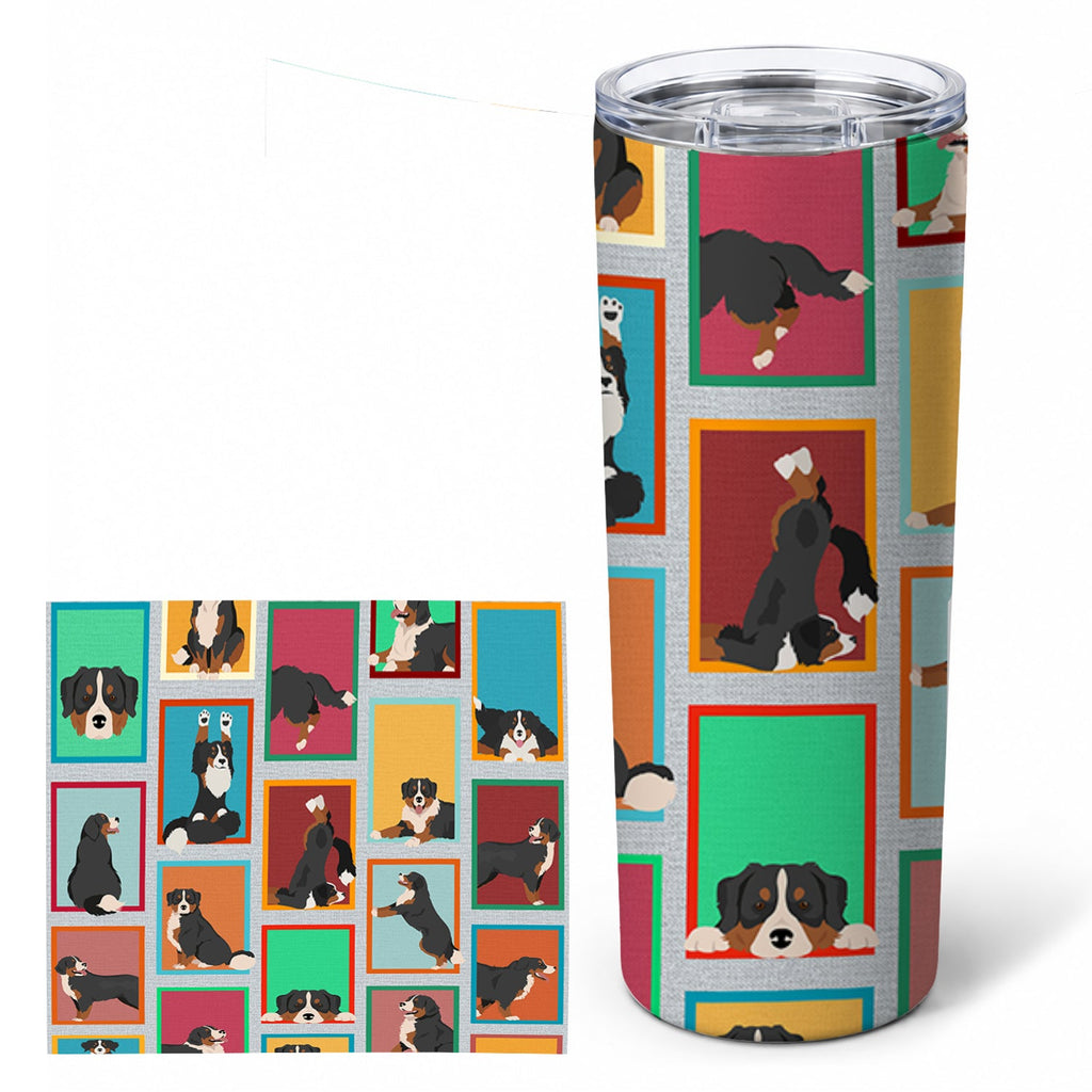 Bernese Mountain Dog 20 oz Skinny Tumbler with Lid and Straw