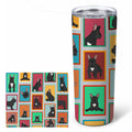 Lots of Black French Bulldog Stainless Steel Skinny Tumbler 20 oz Vacuum Double Walled Reusable Insulated Travel Cup