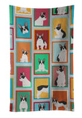 Lots of Black and White French Bulldog Kitchen Towel Velour Plush Front and Cotton Loop Back Machine Washable