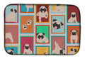 Lots of Fawn Pug Dish Drying Mat Absorbent Dish Drying Mat Pad for Kitchen Counter Dish Drainer Mat for Countertop, 14 x 21", Multicolor