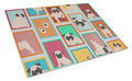 Lots of Fawn Pug Cutting Board Tempered Glass Kitchen Cutting Surface, Heat Resistant Chopping, Non-Slip Feet, Food Prep & Serving