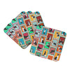 Lots of Boston Terrier Foam Coasters Set of 4 Cup Coasters for Indoor Outdoor, Tabletop Protection, Anti Slip, Mouse pad Material