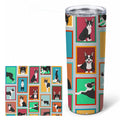Lots of Boston Terrier Stainless Steel Skinny Tumbler 20 oz Vacuum Double Walled Reusable Insulated Travel Cup