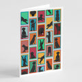 Lots of Black Labrador Retriever Greeting Cards Pack of 8 Blank Cards with Envelopes Whimsical A7 Size 5x7