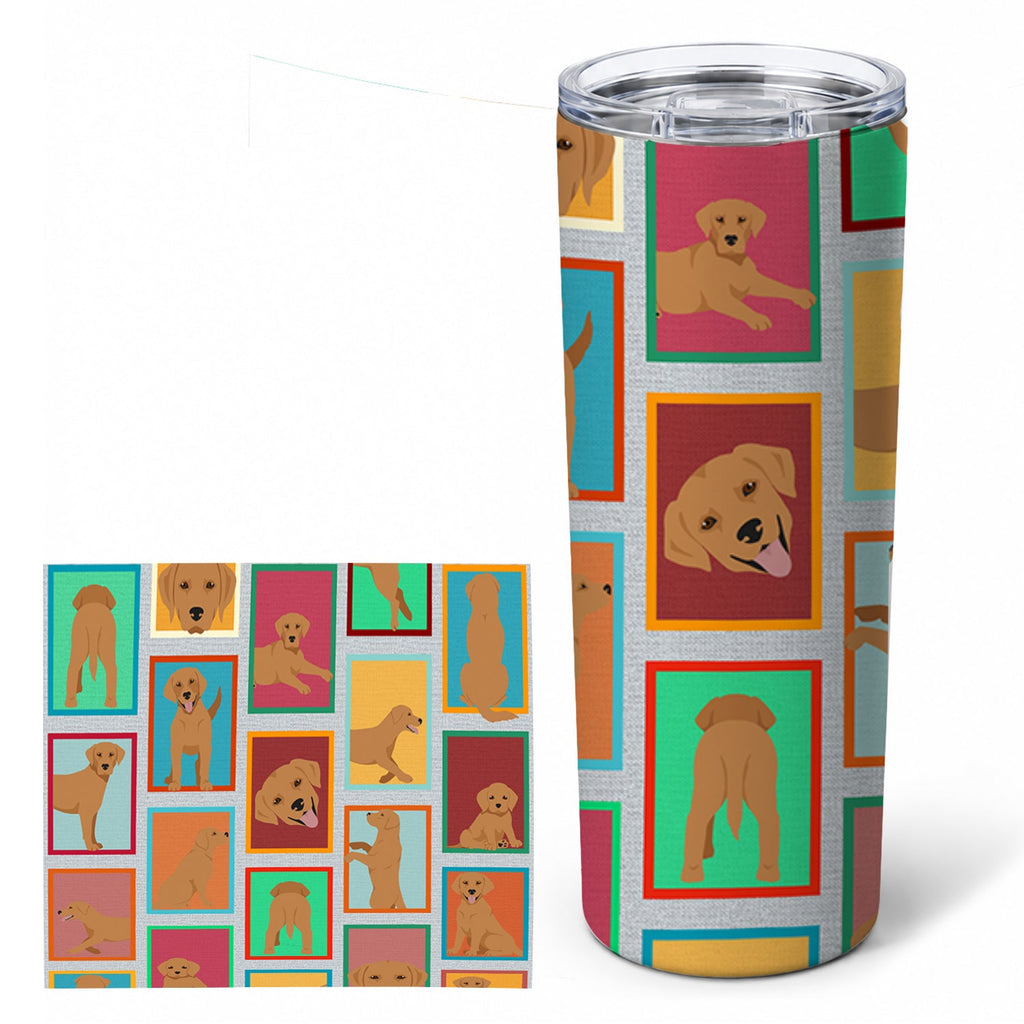 Lots of Red Fox Labrador Retriever Stainless Steel Skinny Tumbler 20 oz Vacuum Double Walled Reusable Insulated Travel Cup