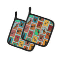 Lots of German Shepherd Pot Holder Set of 2 Heat Resistant Quilted Hot Pads 7.5 x 7.5 Inch, Insulated Kitchen Trivets for Cooking & Baking
