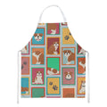 Lots of Red and White English Bulldog Apron Cooking Kitchen Server Baking Crafts Gardening for Adult Women Men, Unisex, Large, Multicolor