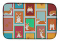 Lots of Red and White Pembroke Corgi Dish Drying Mat Absorbent Dish Drying Mat Pad for Kitchen Counter Dish Drainer Mat for Countertop, 14 x 21", Multicolor
