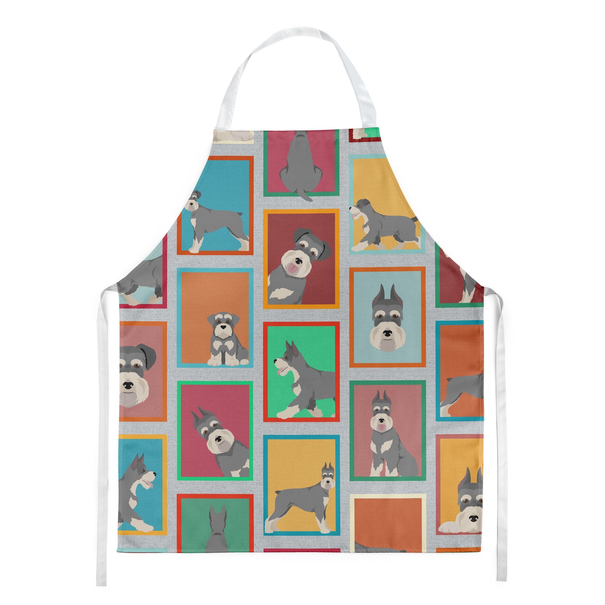 Lots of Schnauzer Apron Cooking Kitchen Server Baking Crafts Gardening for Adult Women Men, Unisex, Large, Multicolor