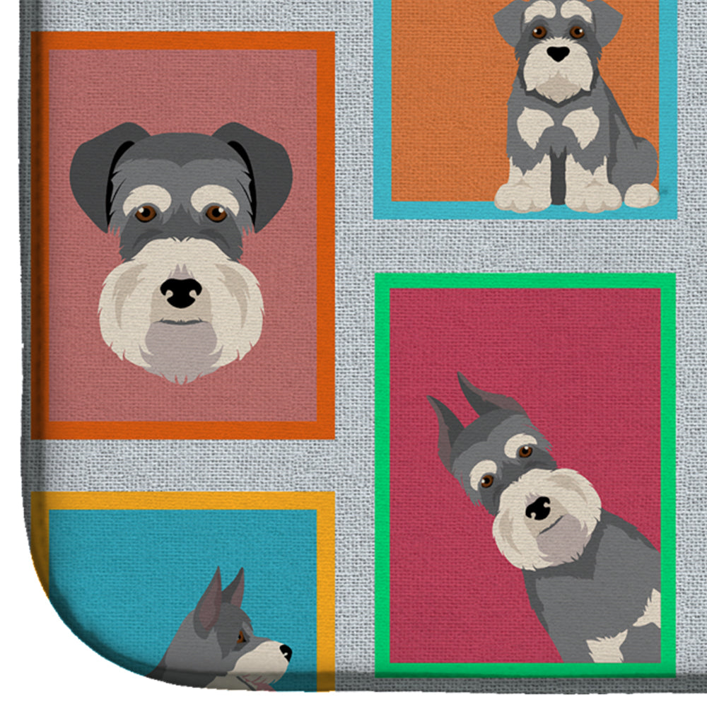 Lots of Schnauzer Dish Drying Mat Absorbent Dish Drying Mat Pad for Kitchen Counter Dish Drainer Mat for Countertop, 14 x 21", Multicolor