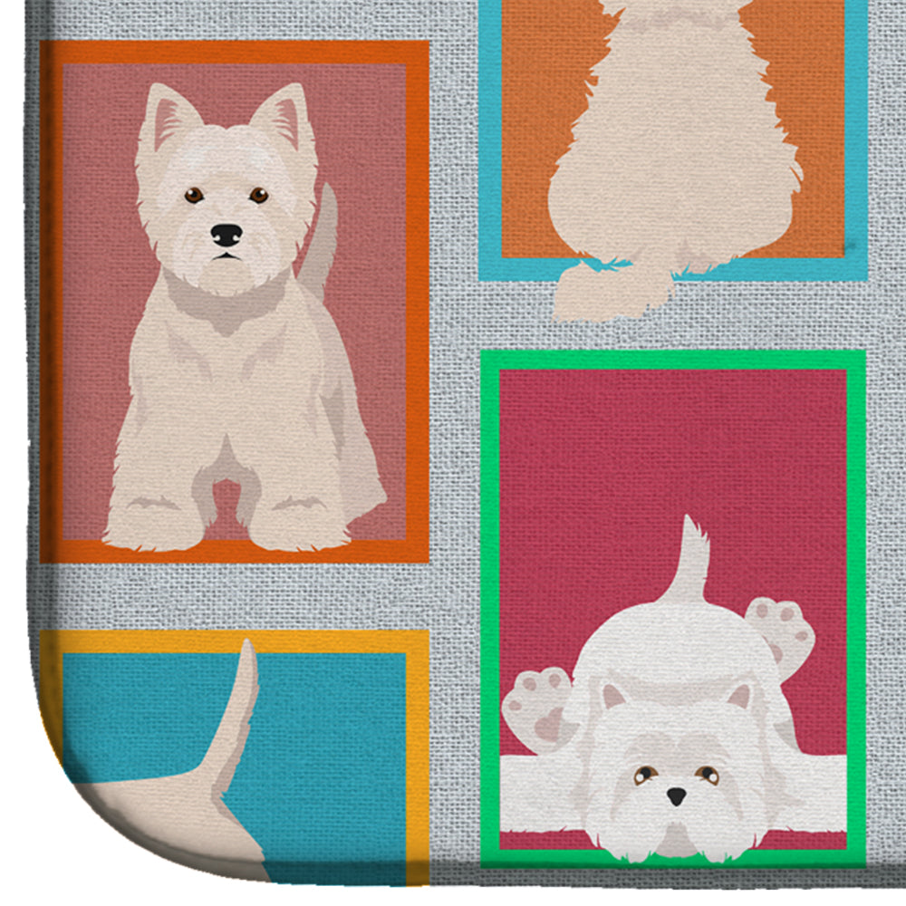 Lots of Westie Dish Drying Mat Absorbent Dish Drying Mat Pad for Kitchen Counter Dish Drainer Mat for Countertop, 14 x 21", Multicolor