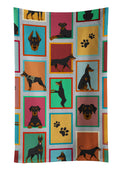 Lots of Doberman Pinscher Kitchen Towel Velour Plush Front and Cotton Loop Back Machine Washable