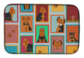 Lots of Black and Tan Yorkie Dish Drying Mat Absorbent Dish Drying Mat Pad for Kitchen Counter Dish Drainer Mat for Countertop, 14 x 21", Multicolor