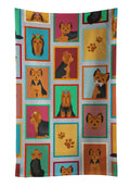 Lots of Black and Tan Yorkie Kitchen Towel Velour Plush Front and Cotton Loop Back Machine Washable