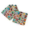Lots of Tricolor Cardigan Corgi Foam Coasters Set of 4 Cup Coasters for Indoor Outdoor, Tabletop Protection, Anti Slip, Mouse pad Material