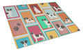Lots of Jack Russell Terrier Cutting Board Tempered Glass Kitchen Cutting Surface, Heat Resistant Chopping, Non-Slip Feet, Food Prep & Serving
