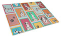 Lots of Harlequin Natural Ears Great Dane Cutting Board Tempered Glass Kitchen Cutting Surface, Heat Resistant Chopping, Non-Slip Feet, Food Prep & Serving