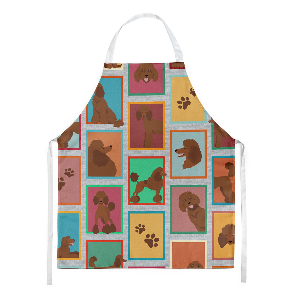 Lots of Chocolate Standard Poodle Apron Cooking Kitchen Server Baking Crafts Gardening for Adult Women Men, Unisex, Large, Multicolor