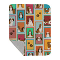 Lots of Shih Tzu Quilted Blanket 50x60 Artwork Pattern Quilted Throw Blanket for Bed, Couch, Sofa, Soft and Lightweight