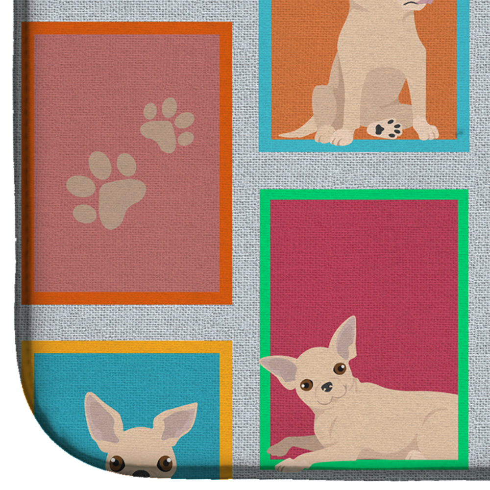Lots of Chihuahua Dish Drying Mat Absorbent Dish Drying Mat Pad for Kitchen Counter Dish Drainer Mat for Countertop, 14 x 21", Multicolor