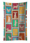 Lots of Chihuahua Kitchen Towel Velour Plush Front and Cotton Loop Back Machine Washable