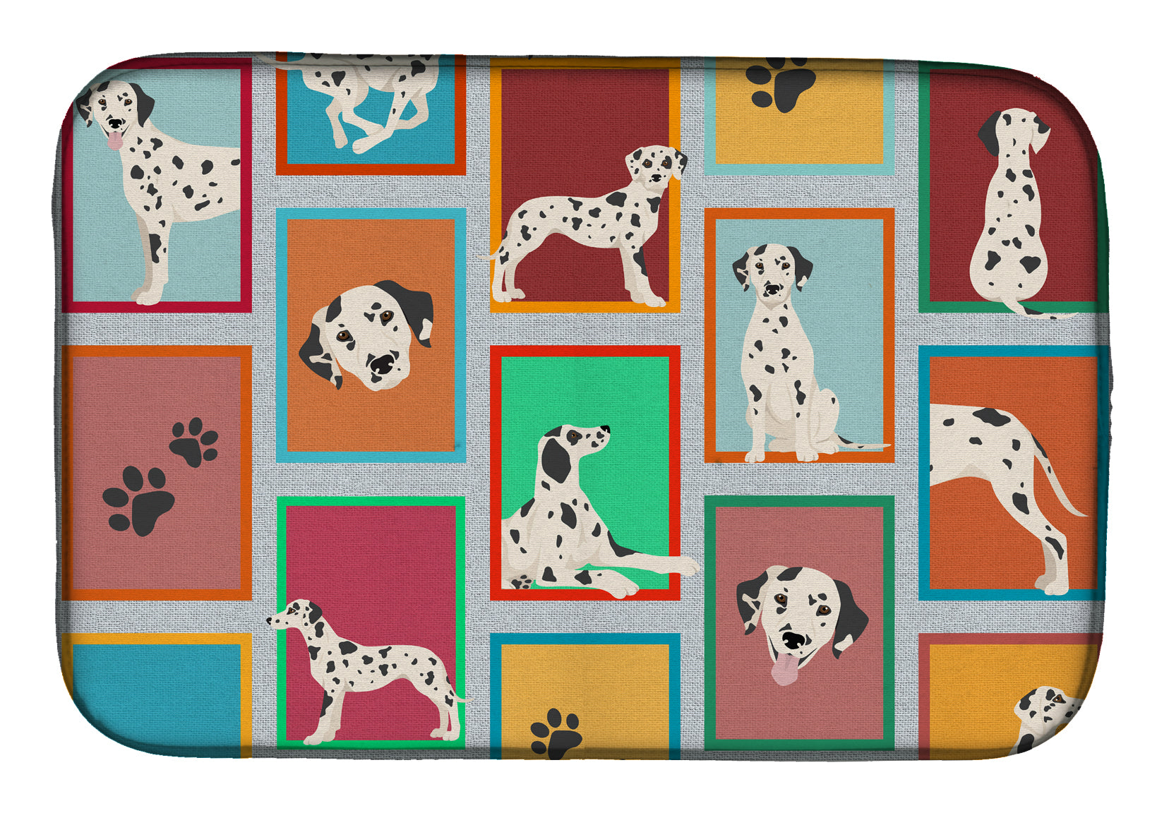 Lots of Dalmatian Dish Drying Mat Absorbent Dish Drying Mat Pad for Kitchen Counter Dish Drainer Mat for Countertop, 14 x 21", Multicolor
