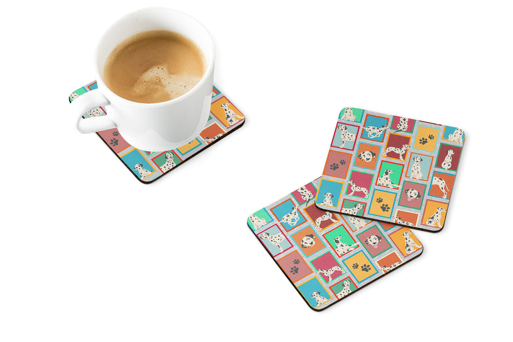 Lots of Dalmatian Foam Coasters Set of 4 Cup Coasters for Indoor Outdoor, Tabletop Protection, Anti Slip, Mouse pad Material