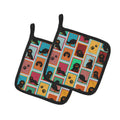 Lots of Black and Tan Cavalier King Charles Spaniel Pot Holder Set of 2 Heat Resistant Quilted Hot Pads 7.5 x 7.5 Inch, Insulated Kitchen Trivets for Cooking & Baking