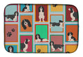 Lots of Black and White English Springer Spaniel Dish Drying Mat Absorbent Dish Drying Mat Pad for Kitchen Counter Dish Drainer Mat for Countertop, 14 x 21", Multicolor