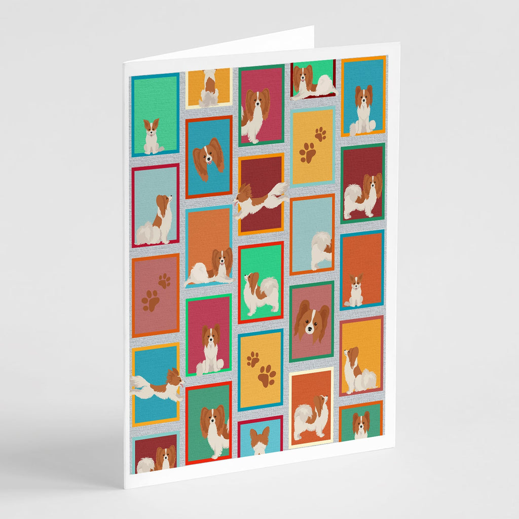 Lots of Red and White Papillon Greeting Cards Pack of 8 Blank Cards with Envelopes Whimsical A7 Size 5x7
