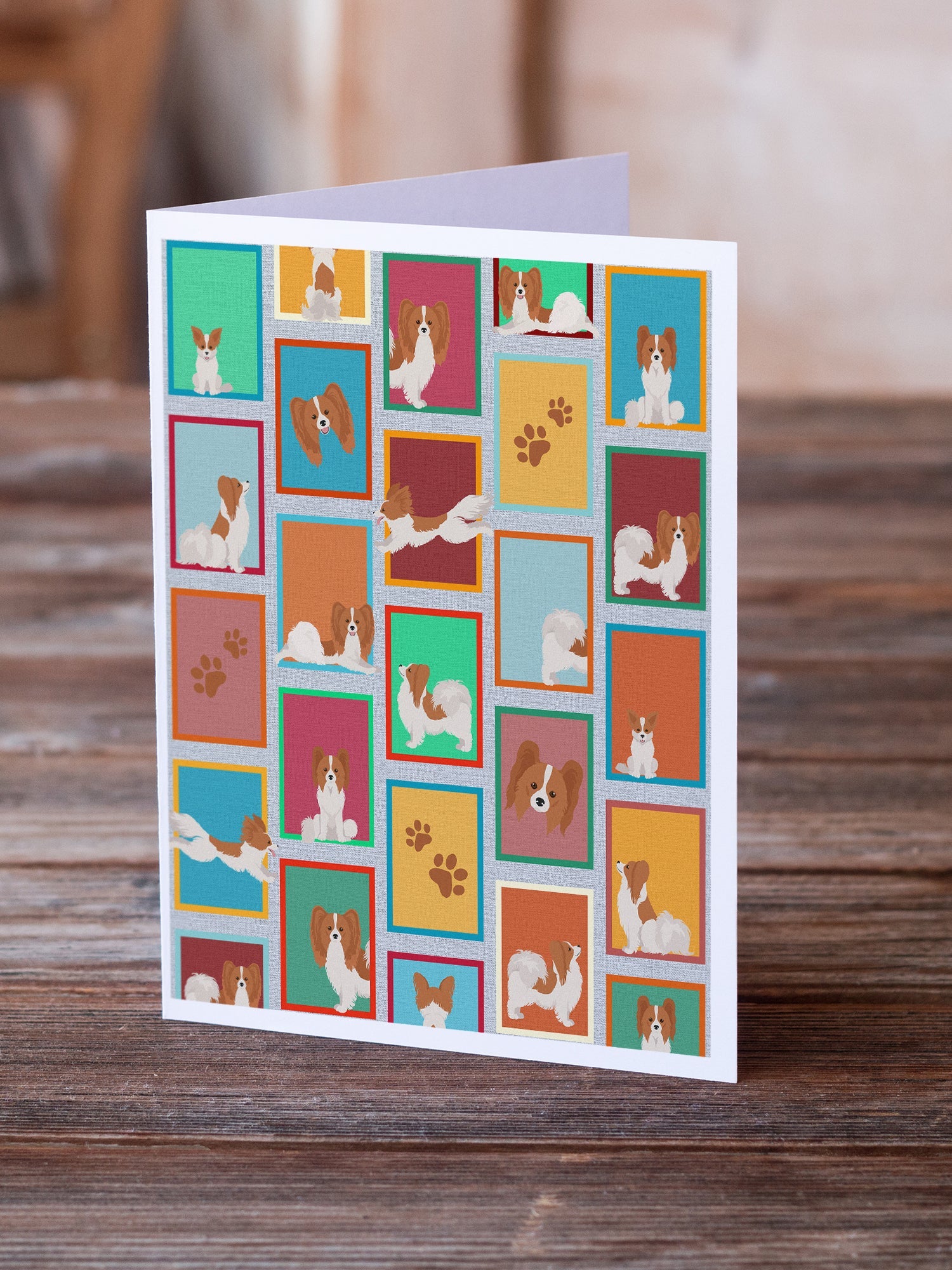 Lots of Red and White Papillon Greeting Cards Pack of 8 Blank Cards with Envelopes Whimsical A7 Size 5x7