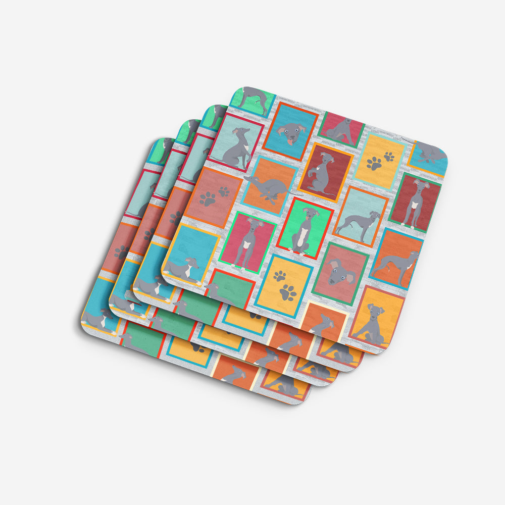 Lots of Italian Greyhound Foam Coasters Set of 4 Cup Coasters for Indoor Outdoor, Tabletop Protection, Anti Slip, Mouse pad Material