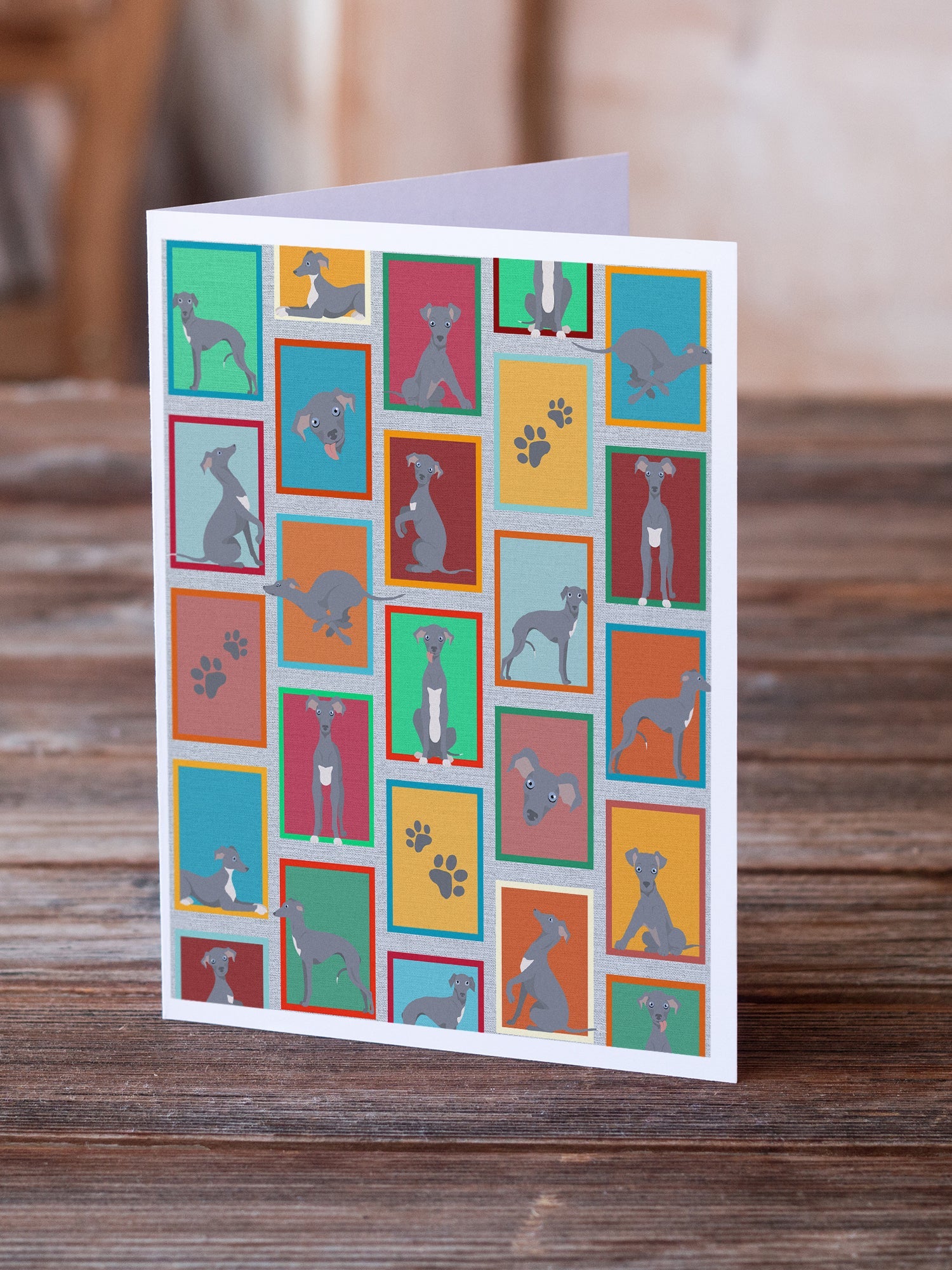 Lots of Italian Greyhound Greeting Cards Pack of 8 Blank Cards with Envelopes Whimsical A7 Size 5x7