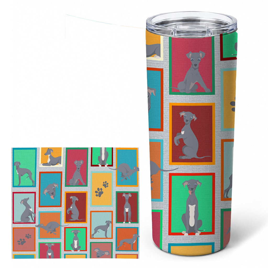 Lots of Italian Greyhound Stainless Steel Skinny Tumbler 20 oz Vacuum Double Walled Reusable Insulated Travel Cup