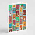 Lots of Red Boston Terrier Greeting Cards Pack of 8 Blank Cards with Envelopes Whimsical A7 Size 5x7
