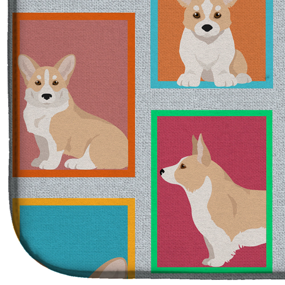 Lots of Fawn Cardigan Corgi Dish Drying Mat Absorbent Dish Drying Mat Pad for Kitchen Counter Dish Drainer Mat for Countertop, 14 x 21", Multicolor